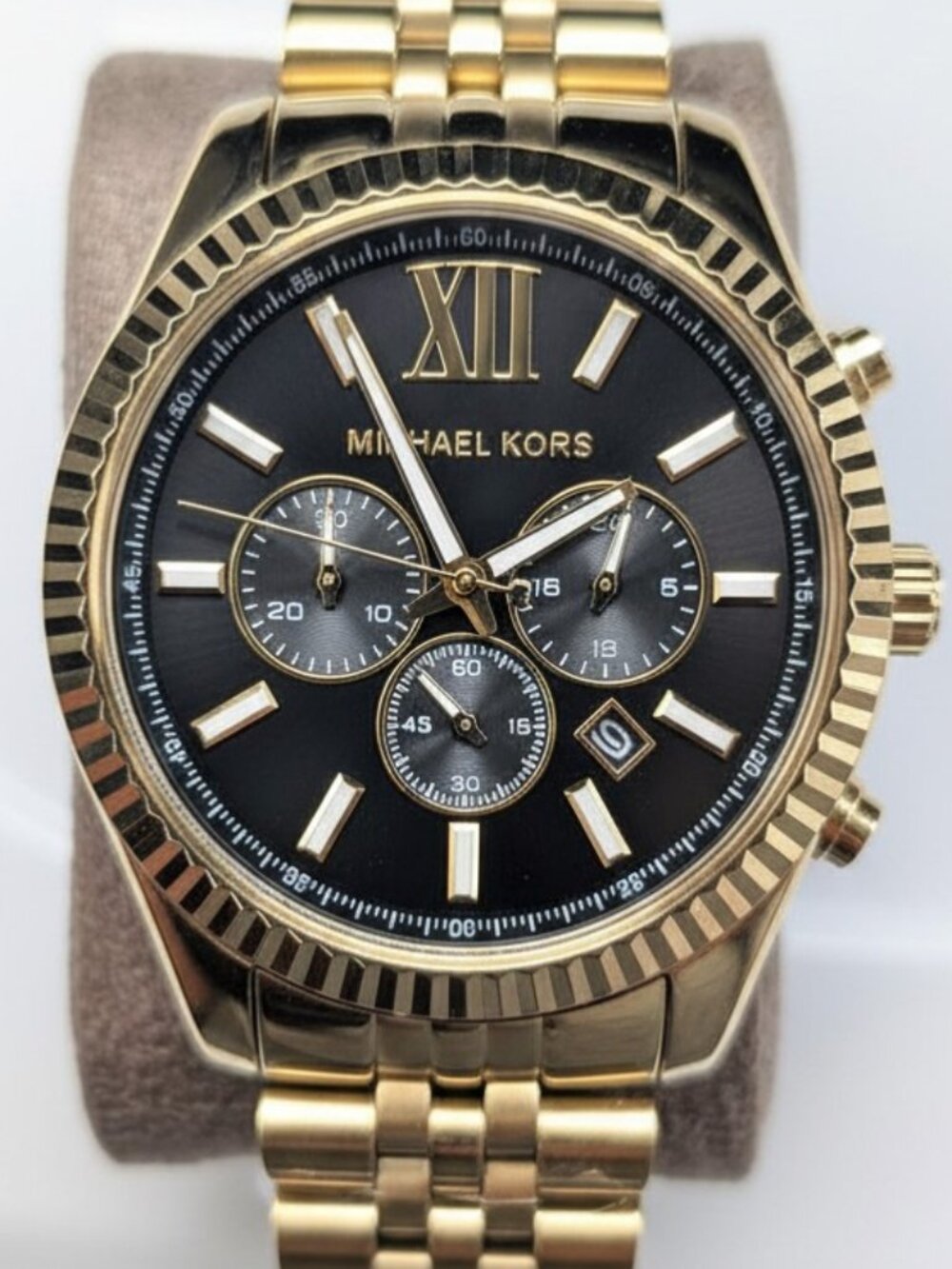 MICHAEL KORS MK8286 GOLD BLACK MEN'S WATCH - OPEN BOX